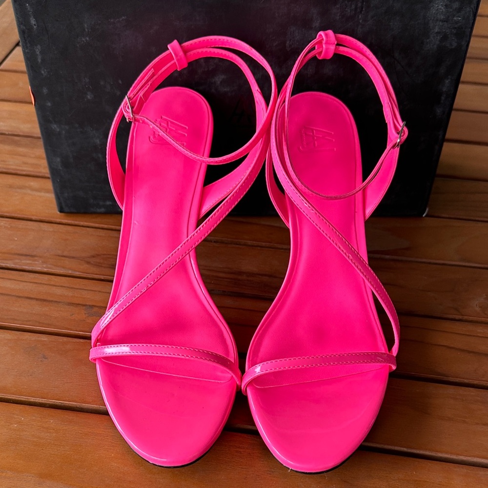 Vibrant Pink Strappy Heels - Picture 4 of 6